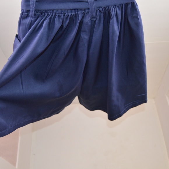 Navy Tie Waist Wrap Front Shorts - Picture 7 of 7